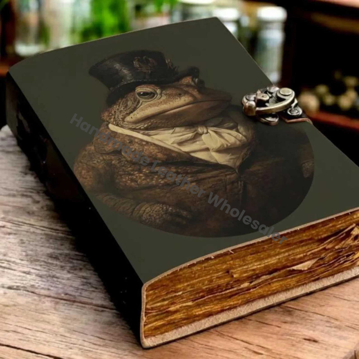Mr. Toad's Grand Adventure | Vintage Style Victorian Animal Leather Journal, Handmade Notebook for Writer's