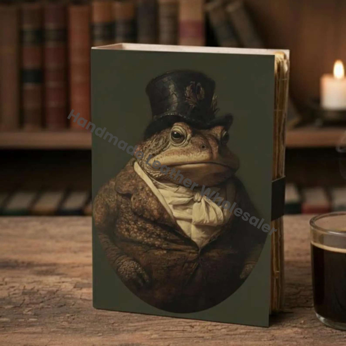 Mr. Toad's Grand Adventure | Vintage Style Victorian Animal Leather Journal, Handmade Notebook for Writer's