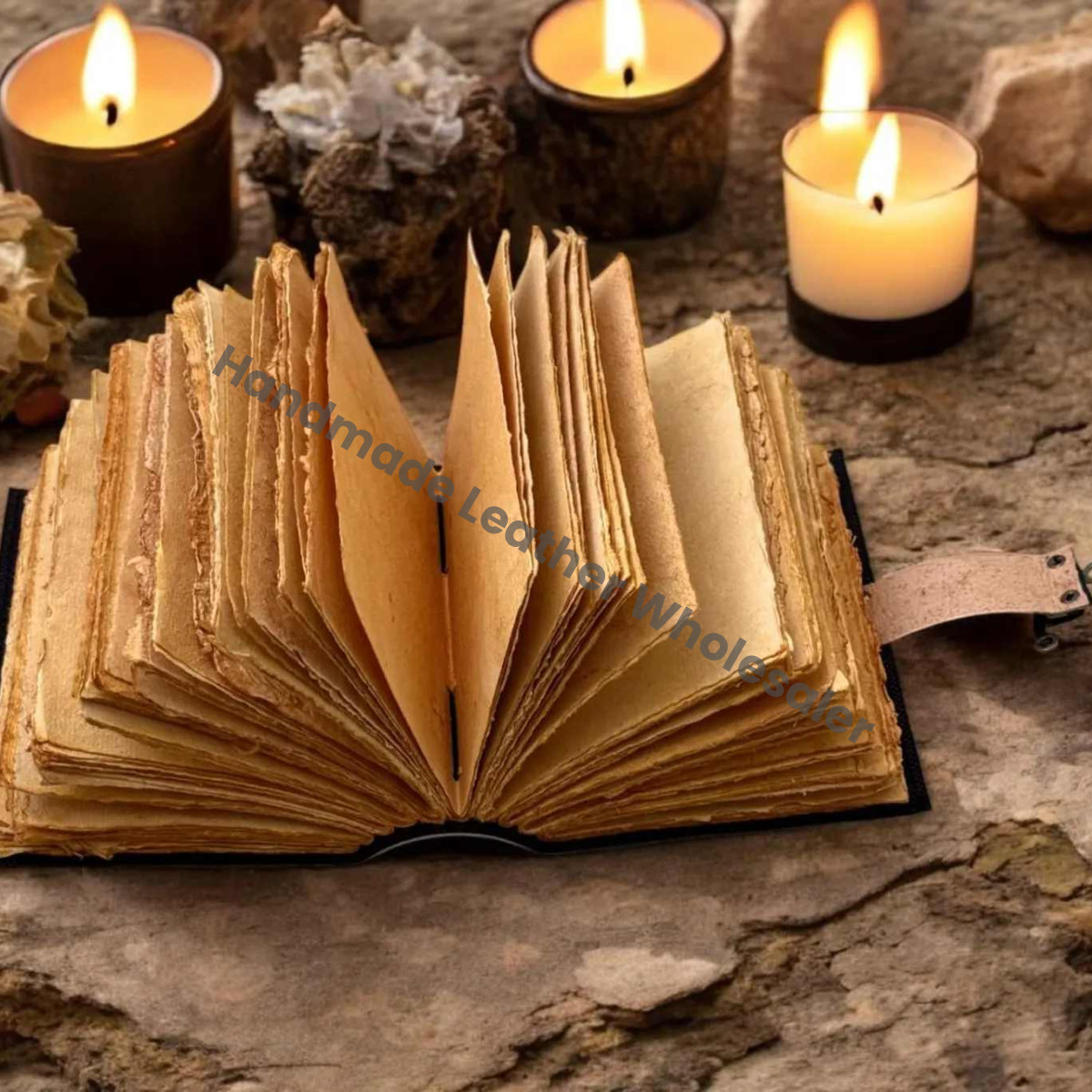 Mushroom Leather Vintage Moon Forest Grimoire Handmade Book of Shadows