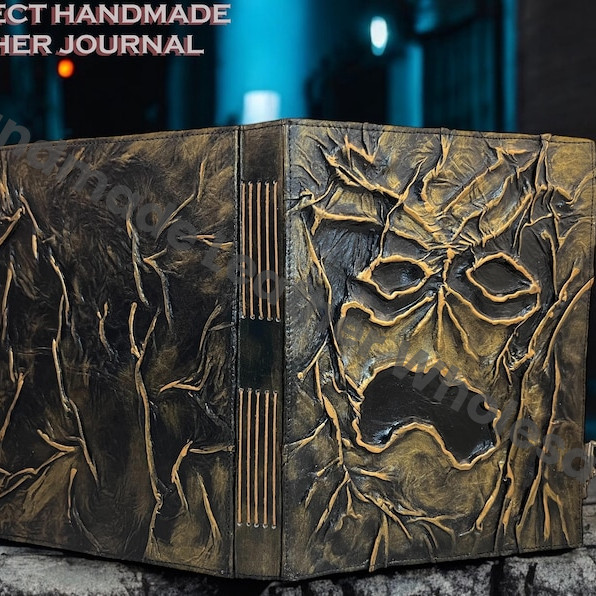 Necronomicon Evil Dead Book – Leather Grimoire Journal, Horror Prop gift