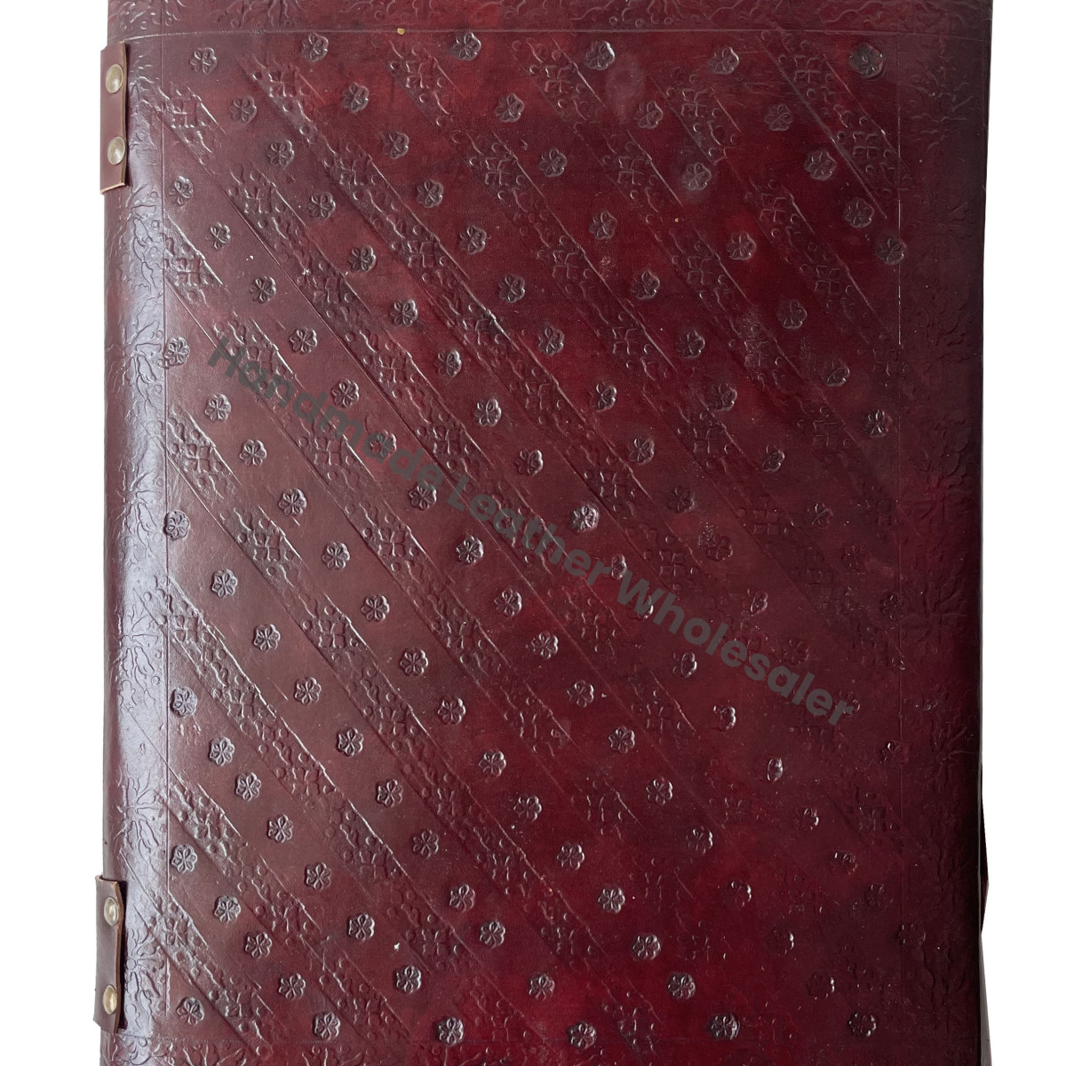 New Brown Leather Thread Sewing Spiral Binding Handmade Embossed Hard Cover Journal Notebook Office Diary College Poetry Gift