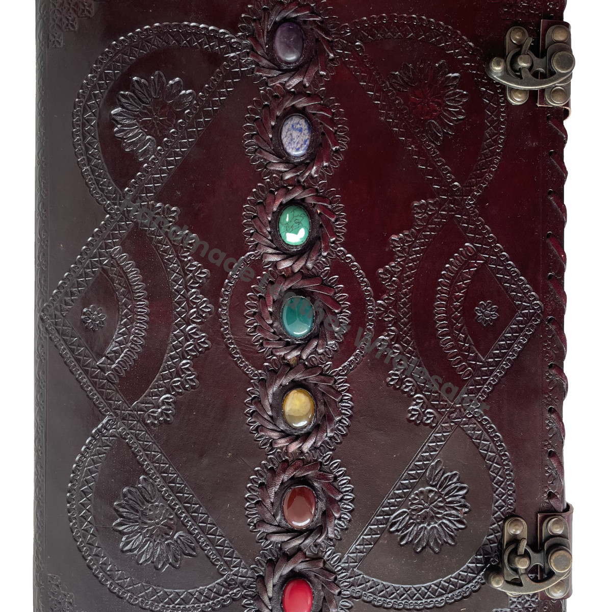 New Brown Leather Thread Sewing Spiral Binding Handmade Embossed Hard Cover Journal Notebook Office Diary College Poetry Gift