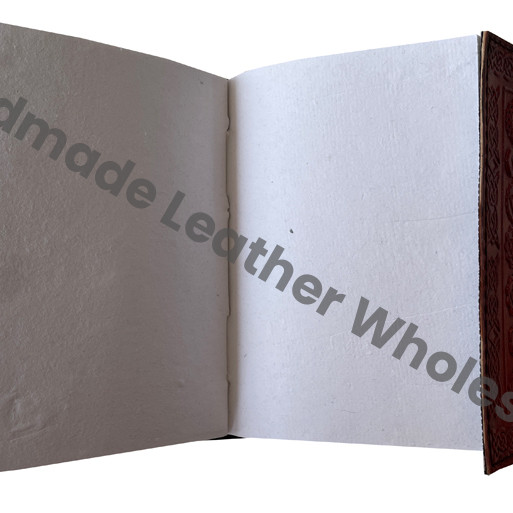 Orange Black Leather Cover Composition Notebook Recyclable Handmade Cotton Paper Custom Logo Option Yoga Meditation Journal