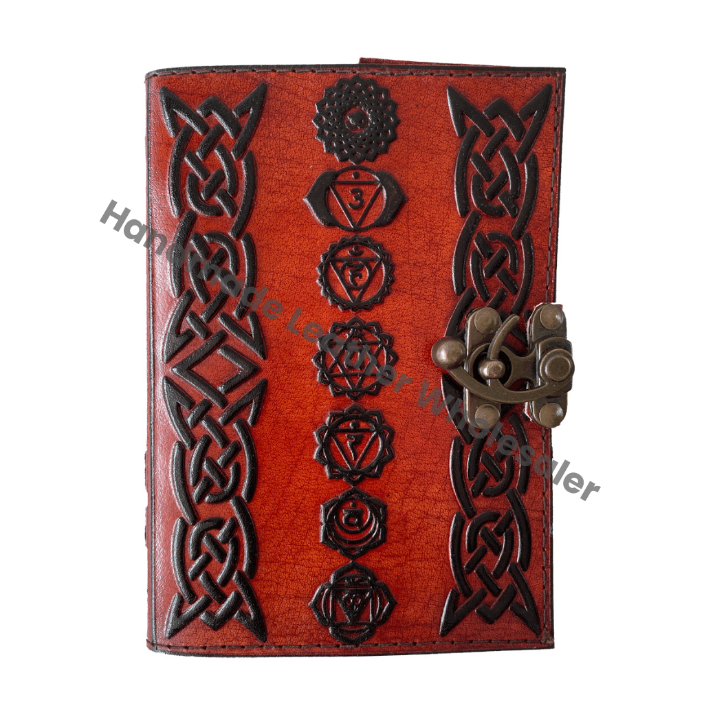 Orange Black Leather Cover Composition Notebook Recyclable Handmade Cotton Paper Custom Logo Option Yoga Meditation Journal