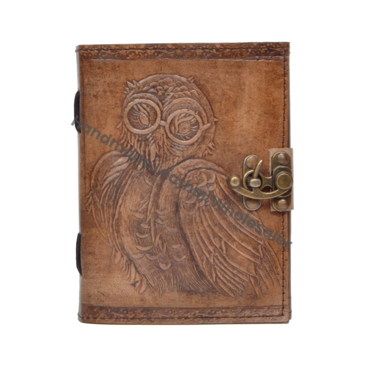 Owl Leather Hardcover Journal Handmade Recyclable Handmade Paper Notebook Sketchbook Drawing Artist Gift Women Book Shadows