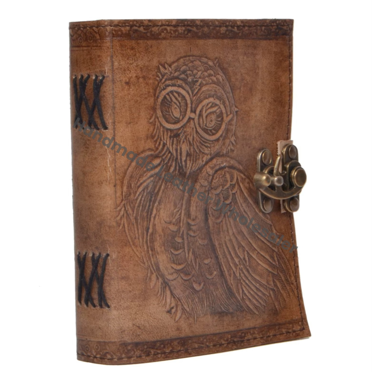 Owl Leather Hardcover Journal Handmade Recyclable Handmade Paper Notebook Sketchbook Drawing Artist Gift Women Book Shadows