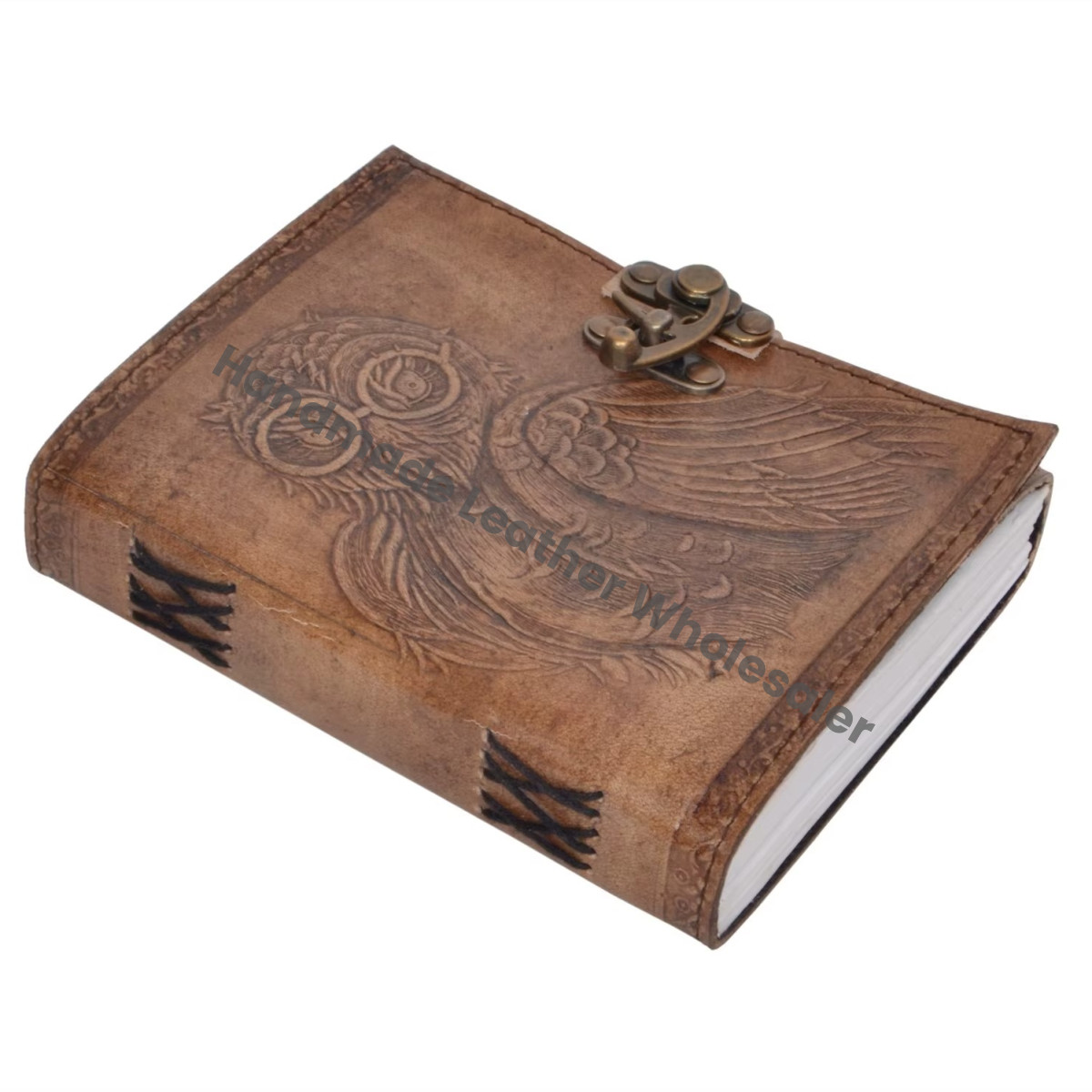 Owl Leather Hardcover Journal Handmade Recyclable Handmade Paper Notebook Sketchbook Drawing Artist Gift Women Book Shadows