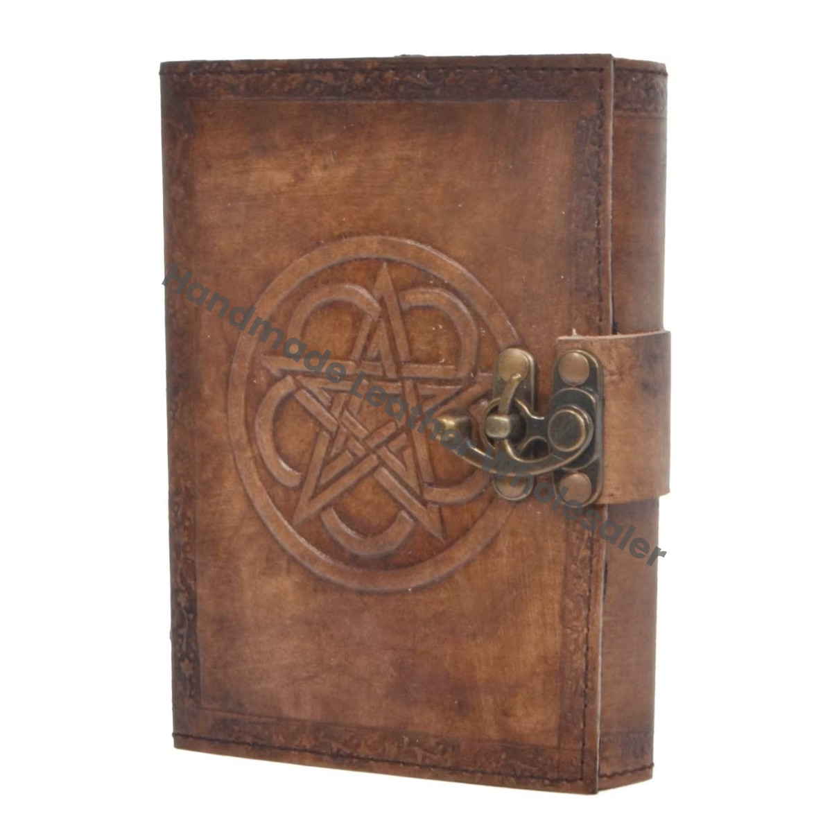 Pentagram Embossed Journal Book of Shadows Grimoire Handmade Leather Notebook Office Diary Poetry Sketchbook Drawing Book