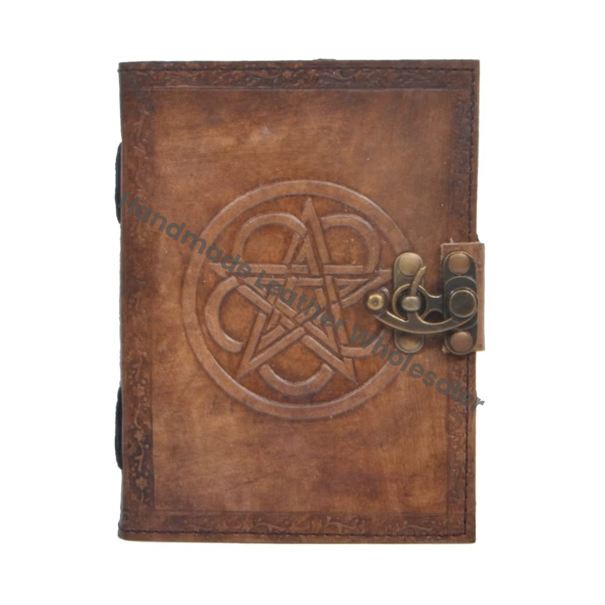 Pentagram Embossed Journal Book of Shadows Grimoire Handmade Leather Notebook Office Diary Poetry Sketchbook Drawing Book