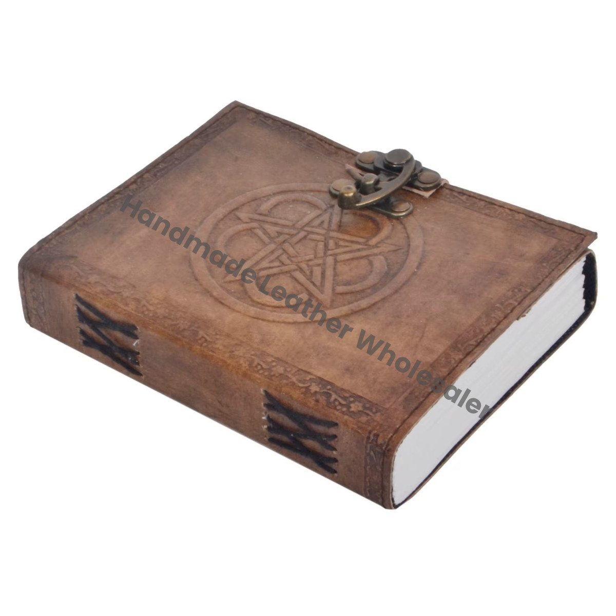 Pentagram Embossed Journal Book of Shadows Grimoire Handmade Leather Notebook Office Diary Poetry Sketchbook Drawing Book