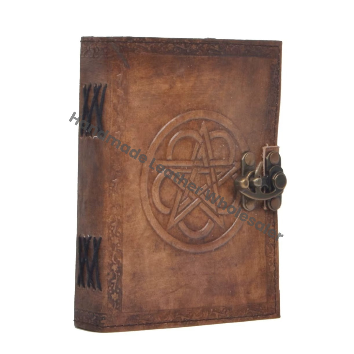 Pentagram Embossed Journal Book of Shadows Grimoire Handmade Leather Notebook Office Diary Poetry Sketchbook Drawing Book