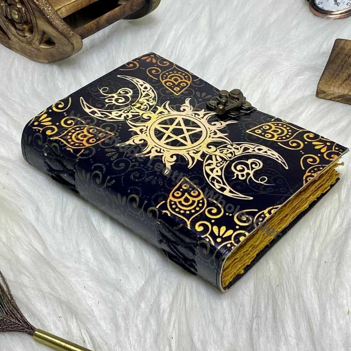 Pentagram Leather Journal: Handmade Antique Book of Shadows