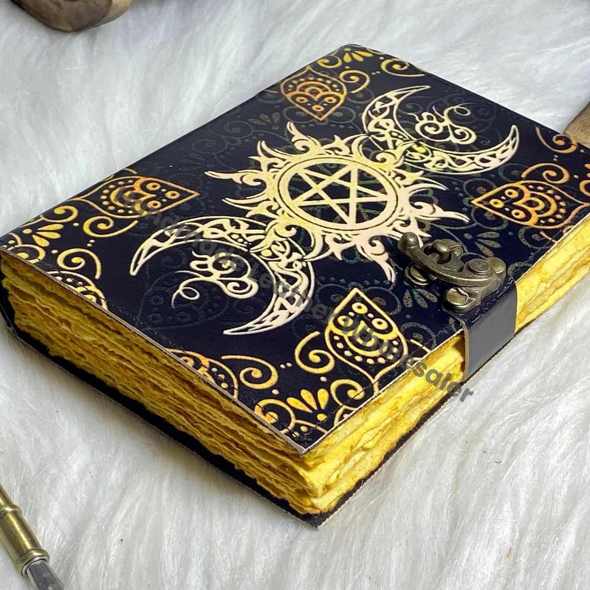 Pentagram Leather Journal: Handmade Antique Book of Shadows
