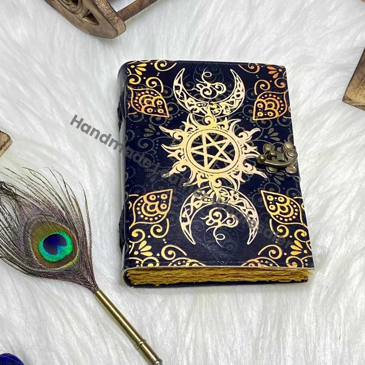 Pentagram Leather Journal: Handmade Antique Book of Shadows