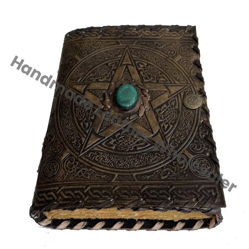 Pentagram New Custom Design Personalize Vintage Leathers Journal Book of Shadows Antique Hardcover Diary Book 2022 Planner