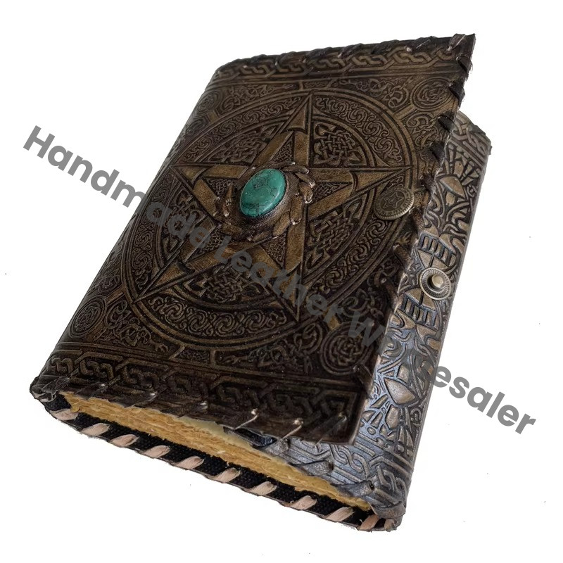 Pentagram New Custom Design Personalize Vintage Leathers Journal Book of Shadows Antique Hardcover Diary Book 2022 Planner