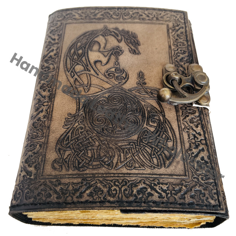 Personal Organizer Spiral Leather Notebook Journal Beautiful Collage Embossed Book Shadows Poetry Sketchbook Travel Planner Gift