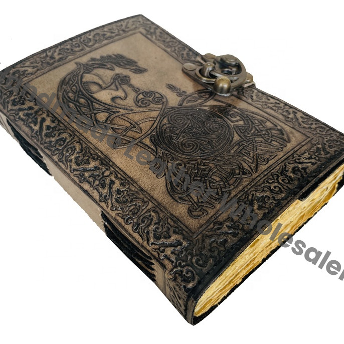 Personal Organizer Spiral Leather Notebook Journal Beautiful Collage Embossed Book Shadows Poetry Sketchbook Travel Planner Gift