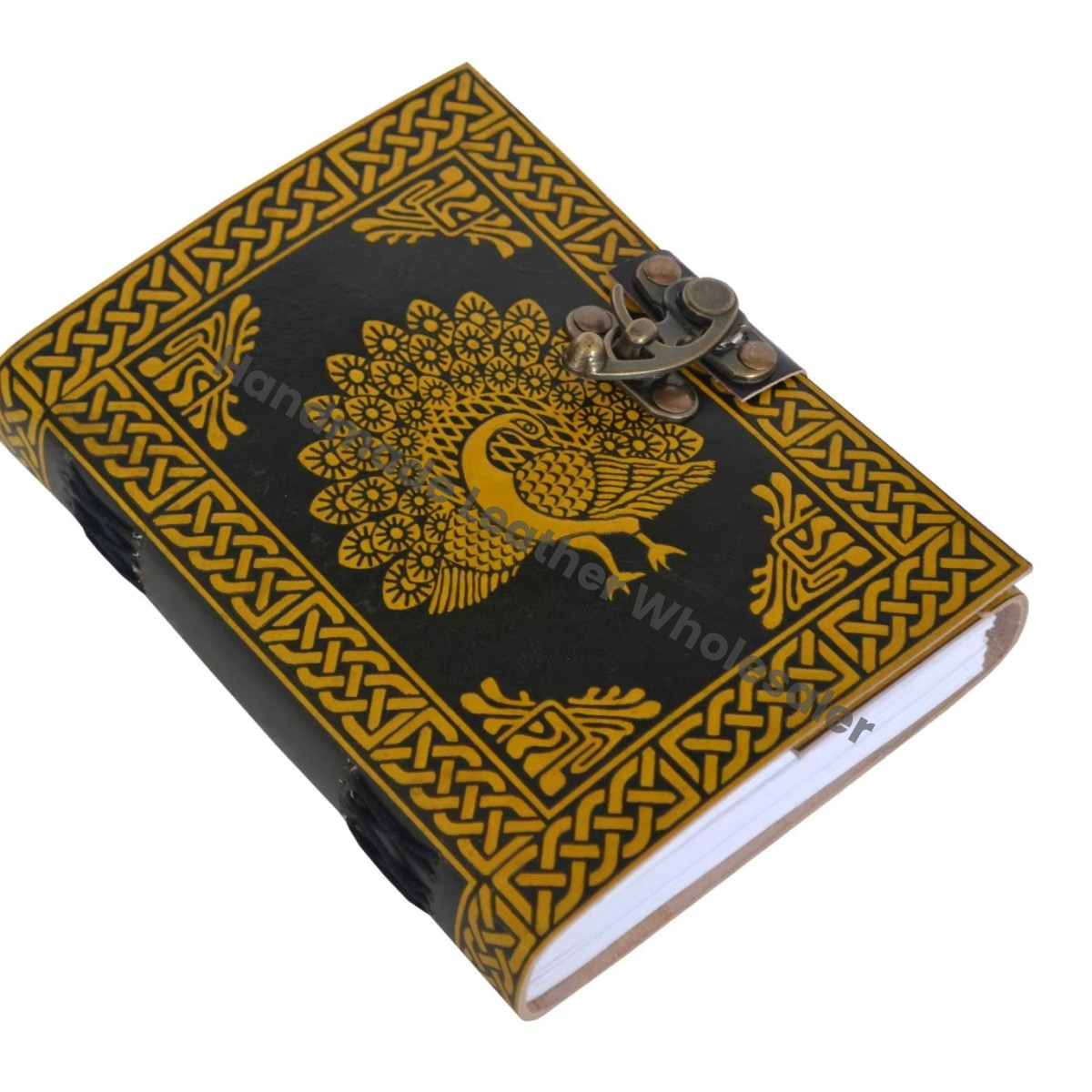 Personalised Peacock Embossed Leather Hardcover Journal Vintage Pages Thermal Handmade Travel Book Gift Artist Planner