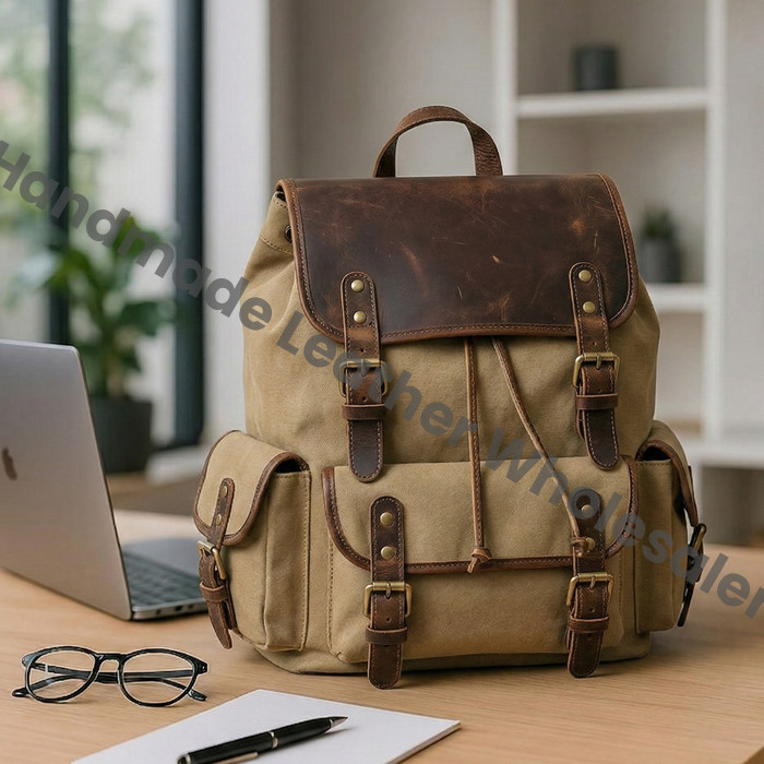 Personalize Leather Backpack, Rucksack Travel Backpack, Roll Top Backpack, Laptop Bag, Unisex Bag For Valentines gift, School College Bag