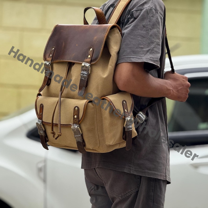 Personalize Leather Backpack, Rucksack Travel Backpack, Roll Top Backpack, Laptop Bag, Unisex Bag For Valentines gift, School College Bag