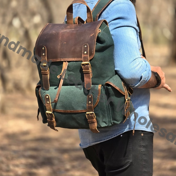 Personalize Leather Backpack, Rucksack Travel Backpack, Roll Top Backpack, Laptop Bag, Unisex Bag For Valentines gift, School College Bag
