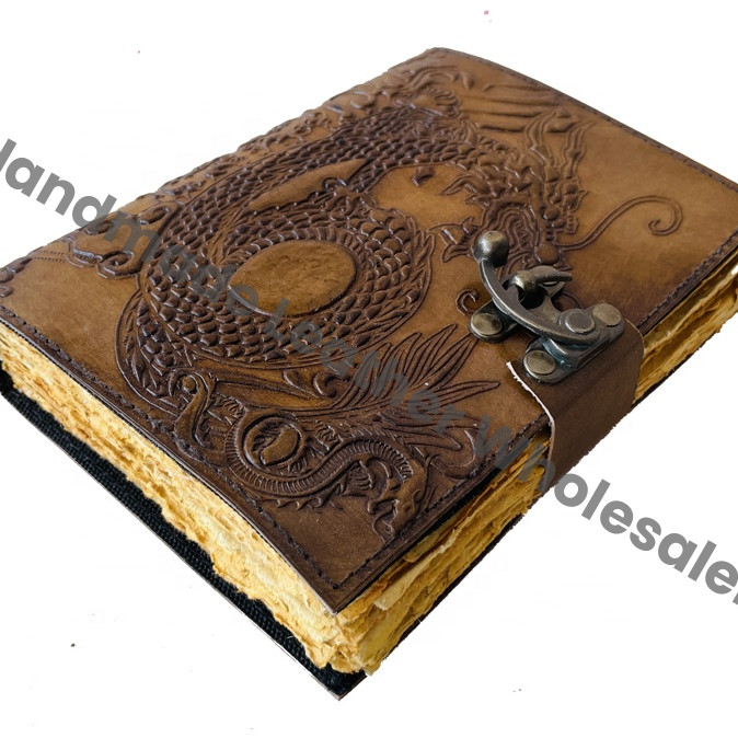 Personalized Dragon Leather Journal Celtic Notebook Engrave Scrapbook Witchcraft Journal Anime Grimoire Book of Shadows Diary