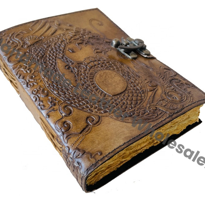 Personalized Dragon Leather Journal Celtic Notebook Engrave Scrapbook Witchcraft Journal Anime Grimoire Book of Shadows Diary