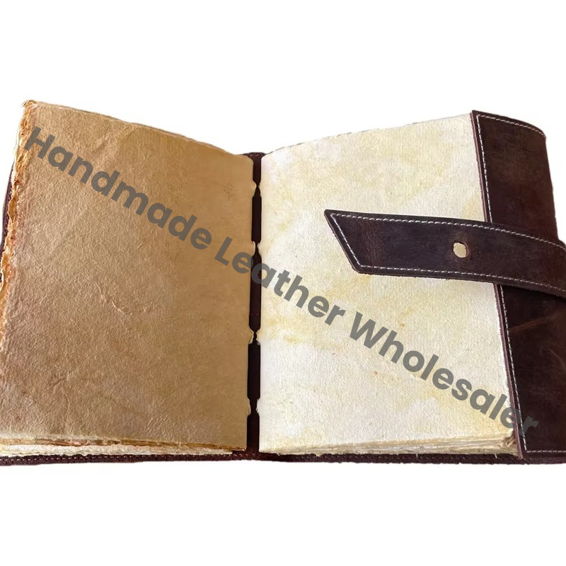Personalized Heart Inspired Hardcover Leather Journal Custom Logo Meditation Self-Care Planner Deckle Art Paper Vintage Bound