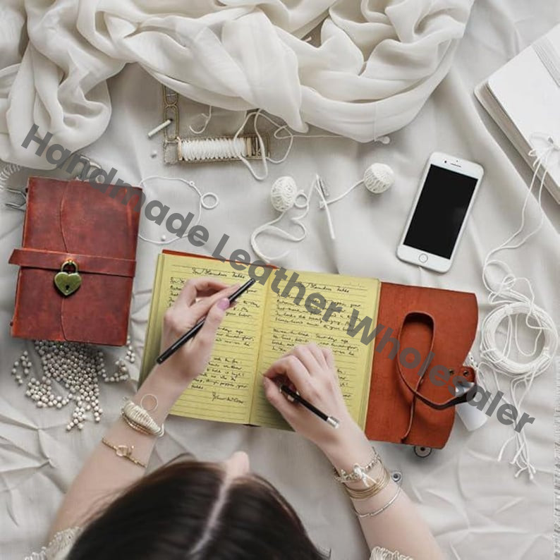 Personalized Heart Lock Leather Notebook | Cute Women Diary | Gifts for Him & Her Lined Journal | Custom Engraved Gifts for Christmas