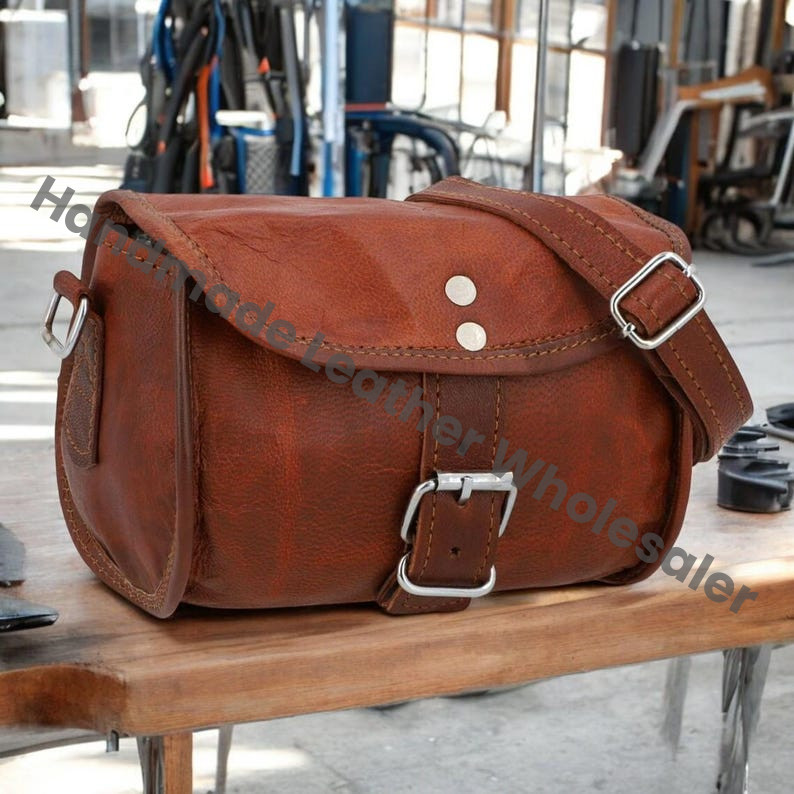 Personalized Leather Bicycle Bag: Vintage Saddle Pannier, Handlebar Bag