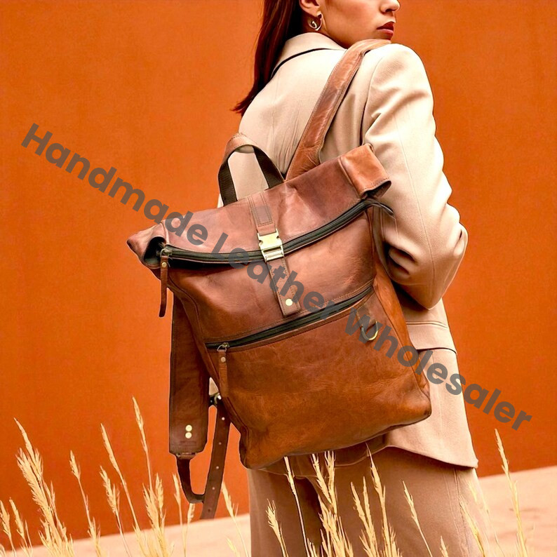 Personalized Leather Canvas Backpack – Vintage Travel Rucksack, Handmade Laptop Bag, Large School Satchel, Carry-On Gift for Him Her