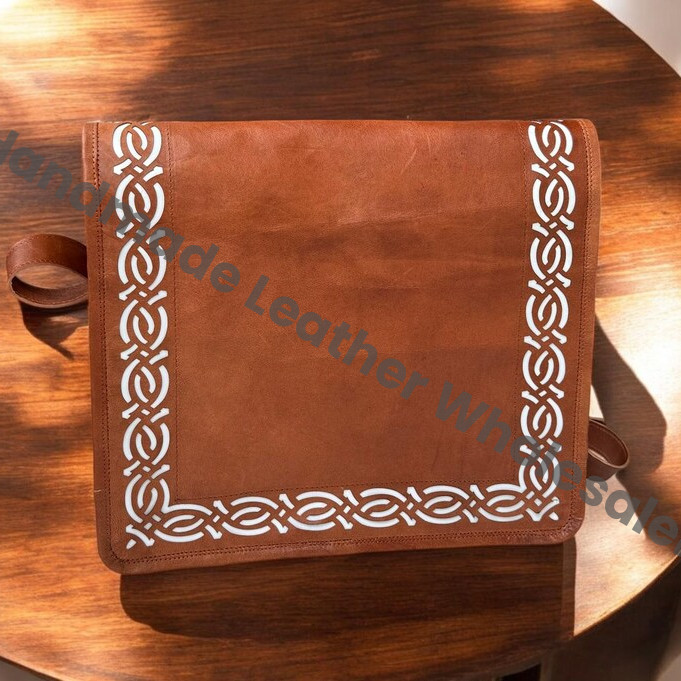 Personalized Leather Crossbody Bag: Cut-Work Travel Shoulder Bag