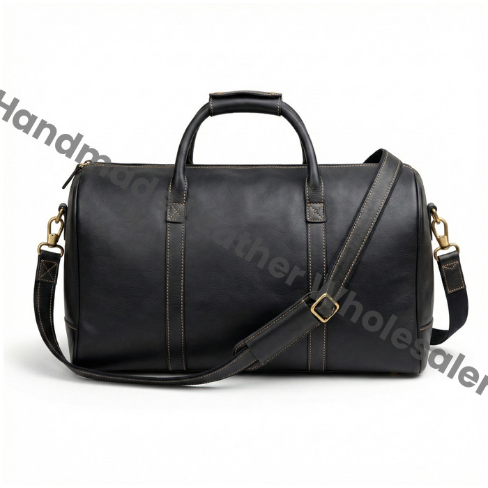 Personalized Leather Duffle Bag, Large Travel Weekend Bag