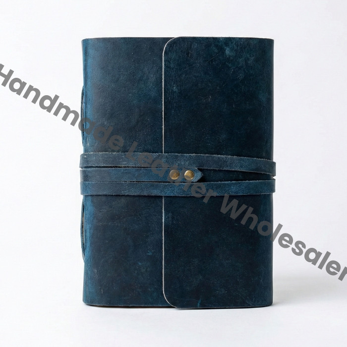 Personalized Leather Journal - Handmade Travel Notebook, Custom Engraved, Vintage Deckle edge Paper