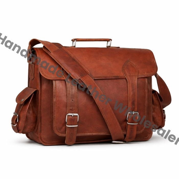 Personalized Leather Laptop Messenger Bag, Monogrammed Crossbody Satchel, Groomsmen Gift