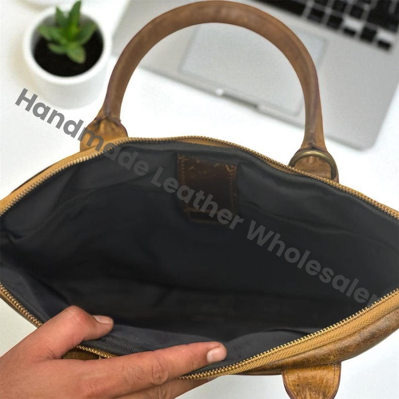 Personalized Leather Laptop Messenger Bag – Rustic Canvas Briefcase, Vintage Satchel, Handmade Work Tote, Travel Gift for Him He