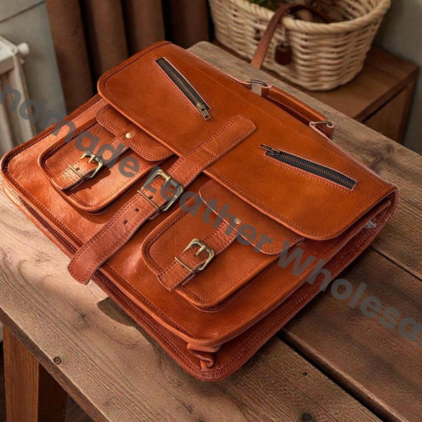 Personalized Leather Messenger Bag: Vintage Brown Crossbody Laptop Briefcase Messenger Bag Gifts