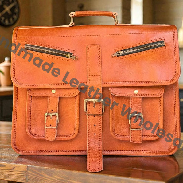 Personalized Leather Messenger Bag: Vintage Brown Crossbody Laptop Briefcase Messenger Bag Gifts