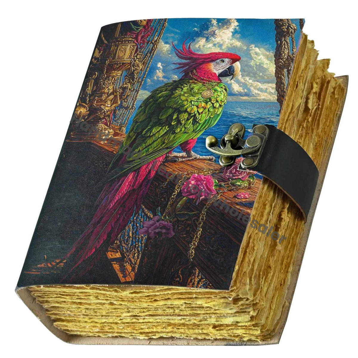 Personalized Leather Parrot Journal: Handmade Blank Diary, Bird Lover Gift