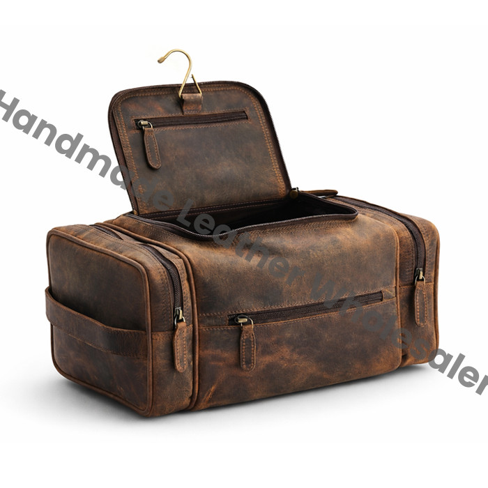 Personalized Leather Toiletry Bag: Handmade Dopp Kit, Groomsmen Gift