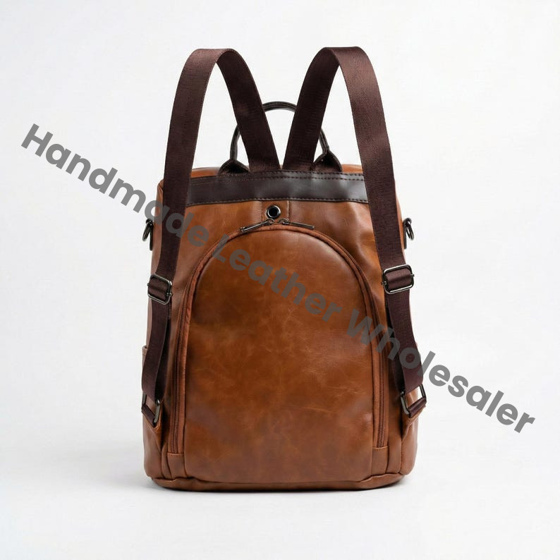 Personalized Vegan Leather Backpack, Laptop Travel Bag for Women & Men, Back to School Gift, Shoulder Bag Satchel, Custom Gift.