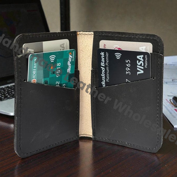 Premium Handmade Leather Wallet | 4 Card Slots | Artisan with Vintage Enchanted Fairy Illustration Witchcraft, Pagan Magic Wallet Gift