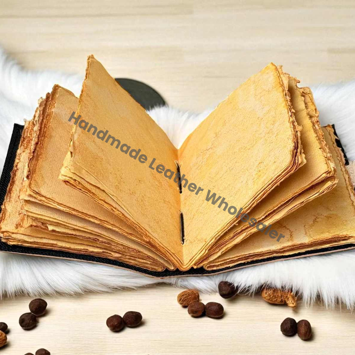 Raven Grimoire Leather Journal – Witchcraft Book of Shadows with Lock | Deckle Paper Gothic Wiccan Spell book