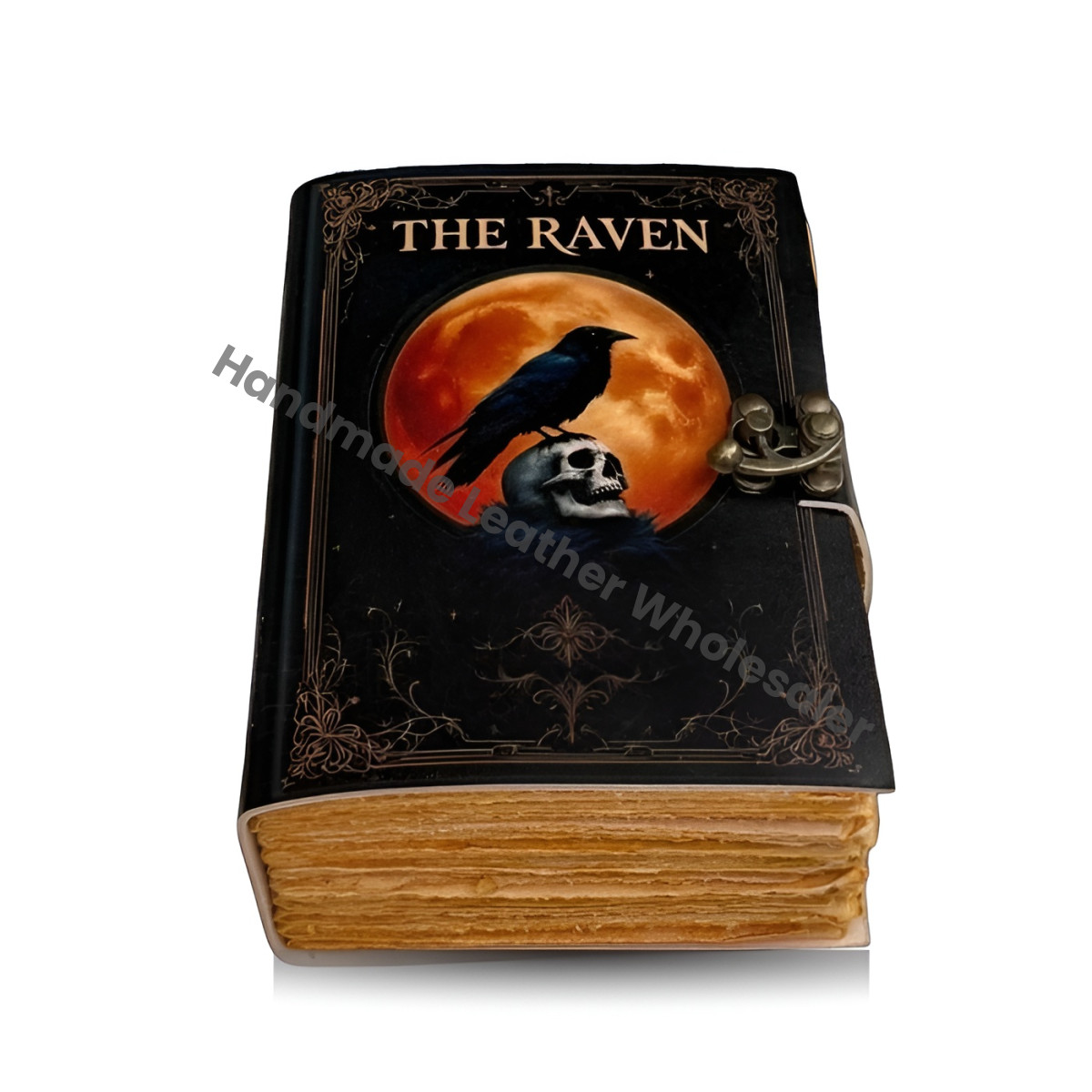 Raven Leather Grimoire: Vintage Spell Book of Shadows, Celestial Journal