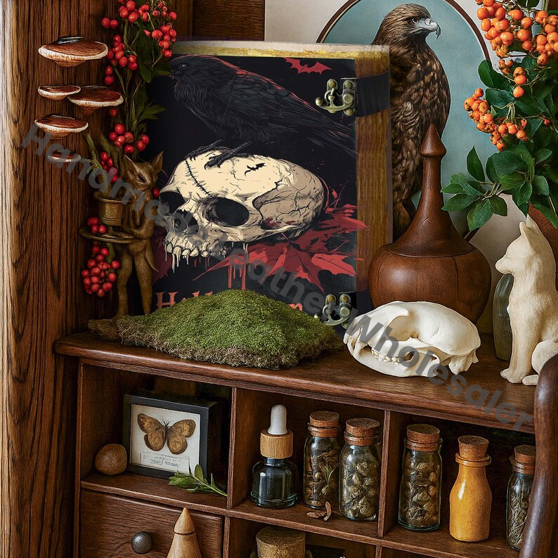 Raven Leather Journal: Vintage Grimoire Book of Shadows