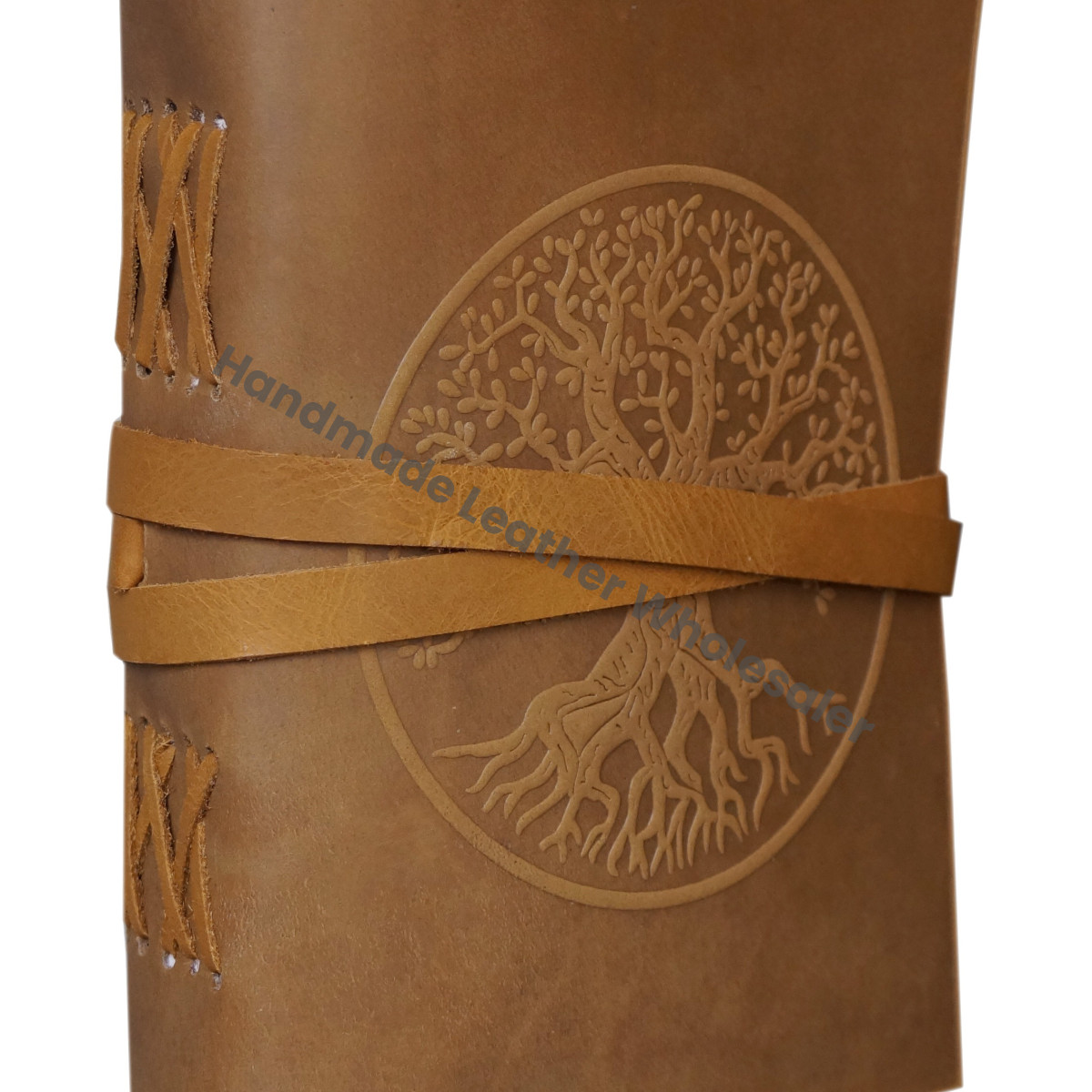 Round Tree of Life Soft Leather Hardcover Journal Handmade Spiral Binding Embossed Antique Design Notebook & Sketchbook Gift