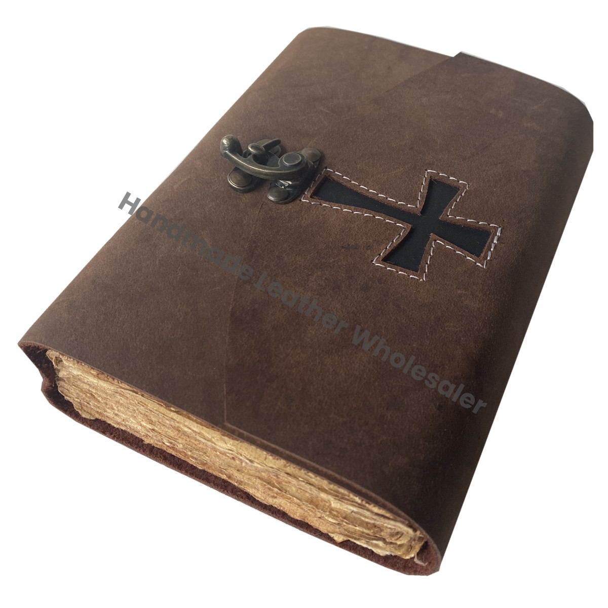 Rustic Leather Journal Jesus Christian Cross Handmade Ecofriendly Paper Religious Christening Gift Mens Travel Gratitude Journal