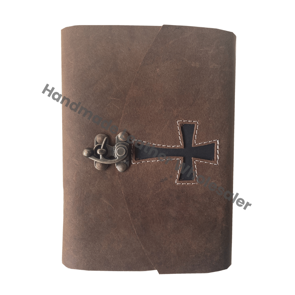 Rustic Leather Journal Jesus Christian Cross Handmade Ecofriendly Paper Religious Christening Gift Mens Travel Gratitude Journal