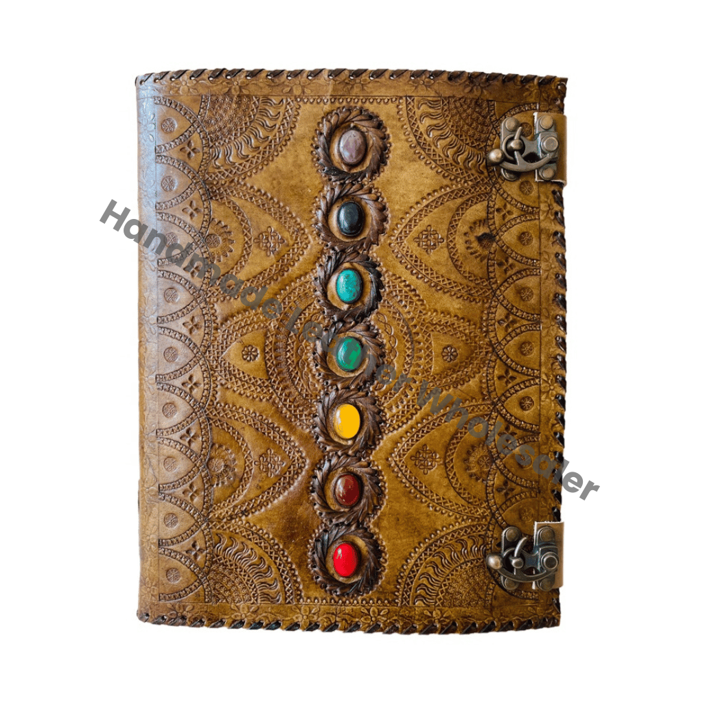 Seven Stone Leather Journal Charcoal Embossed Handmade Book of Shadows Notebook Poetry Sketch Book Drawing Journals For writing